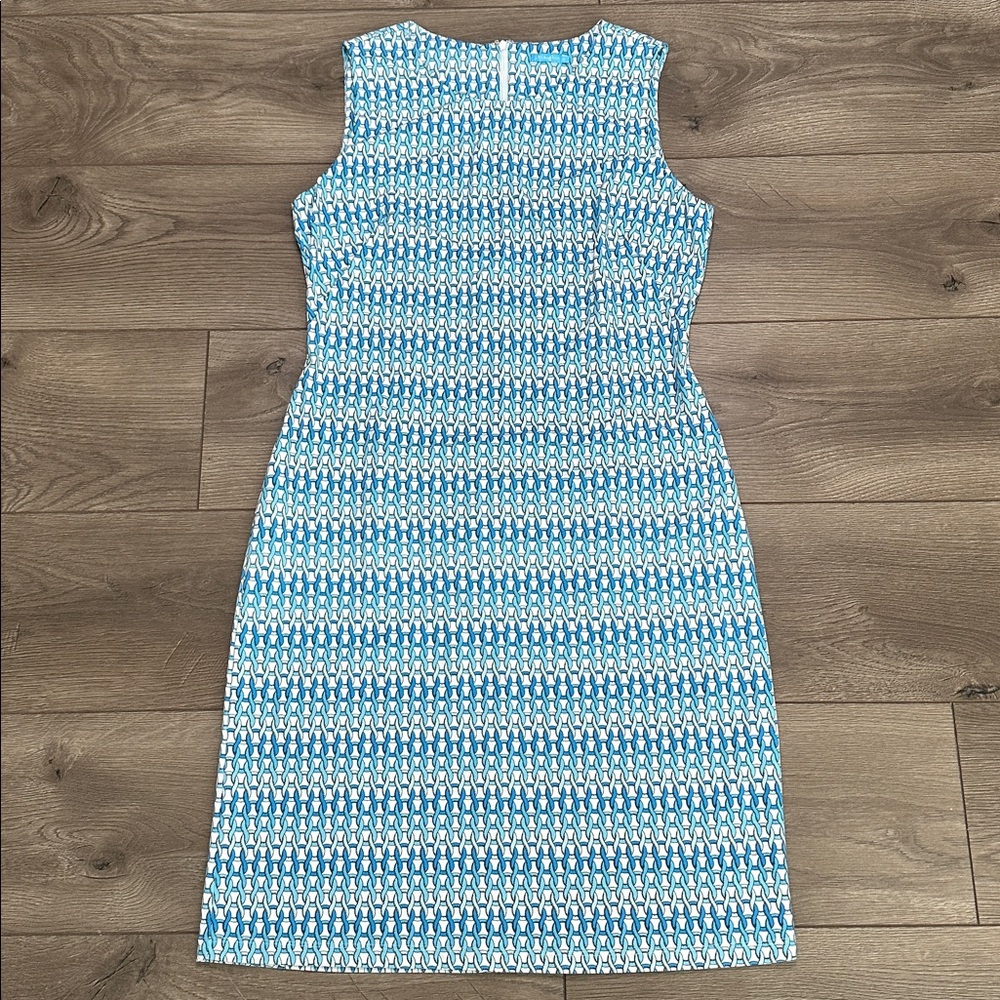J. McLaughlin Sophia Catalina Cloth Sleeveless Geometric Blue White Size Medium‎ - Picture 5 of 12